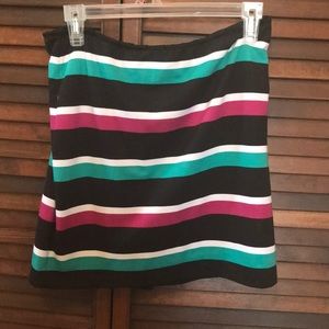 Striped Knee Length Skirt